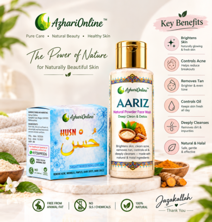 Husn Night whitening cream & aaiz powder facewash combo pack.
